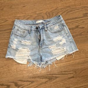 Pink Lily Distressed Denim Shorts